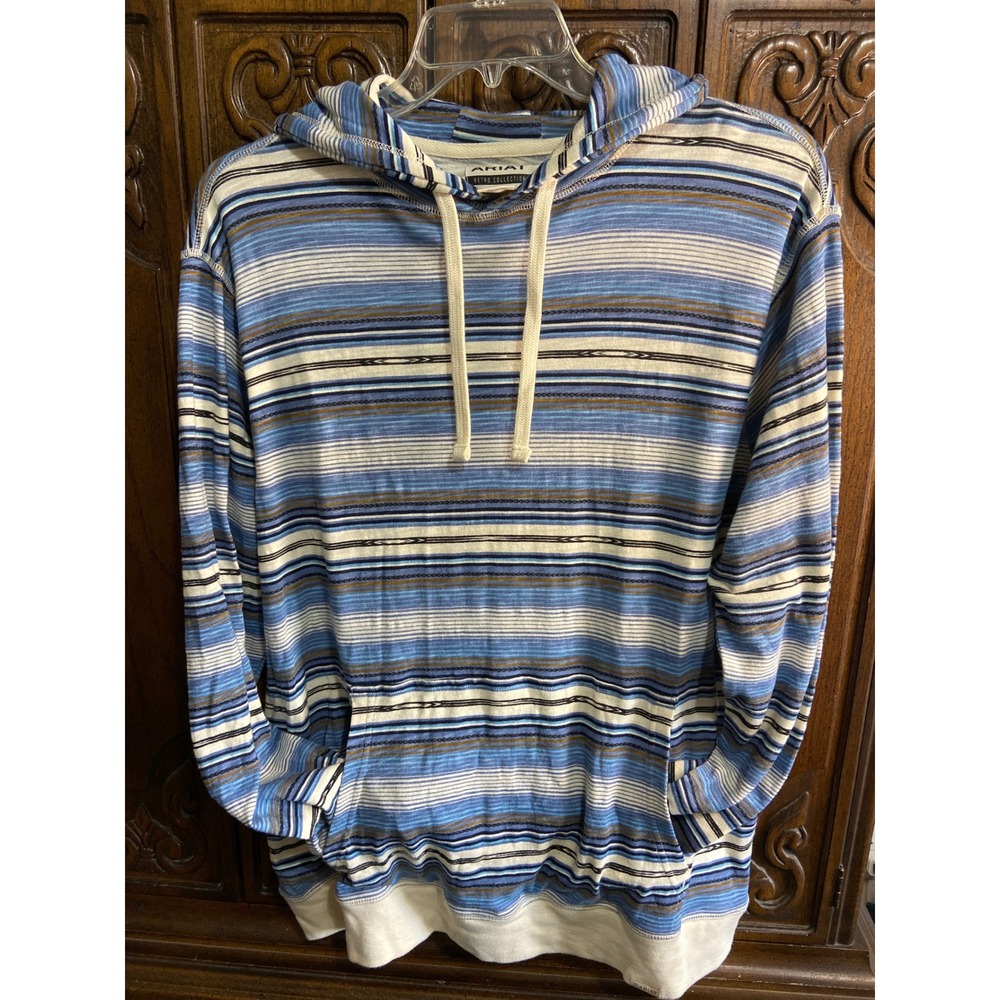 Ariat Mens Retro Collection Blue Striped Lightweight Hoodie XL